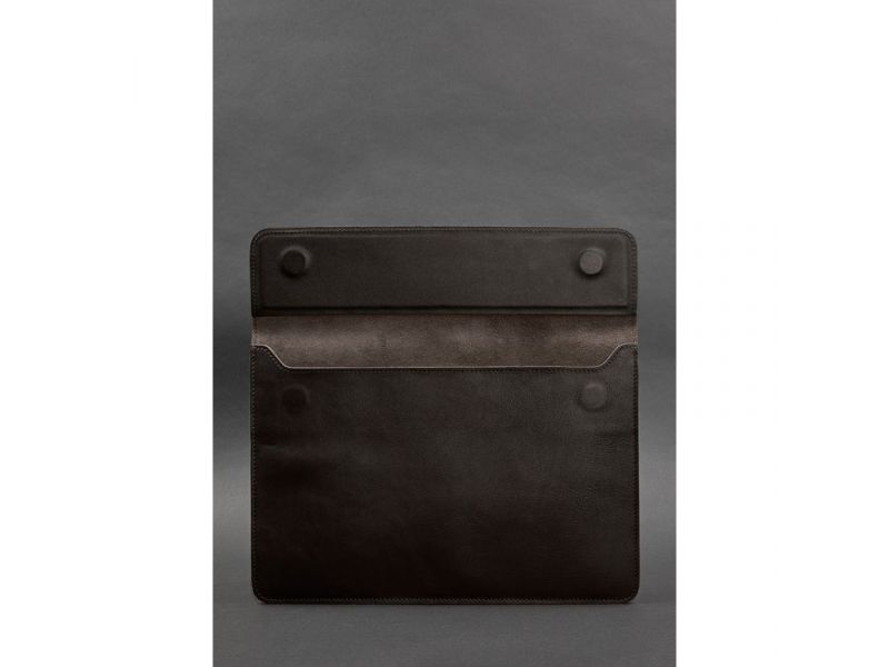 Кожаный чехол-конверт на магнитах для MacBook 13 Темно-коричневый, фото 3