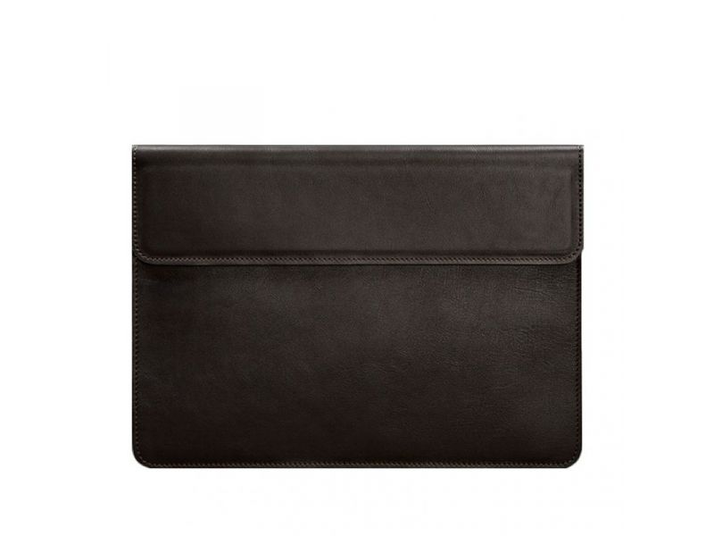 Кожаный чехол-конверт на магнитах для MacBook 13 Темно-коричневый, фото 5