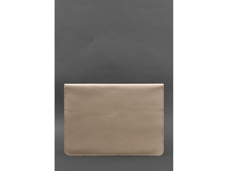 Кожаный чехол-конверт на магнитах для MacBook 13 Светло-бежевый, фото 2