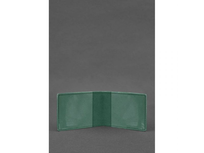 Кожаная обложка для удостоверения участника боевых действий (УБД) зеленая Crazy Horse, фото 2