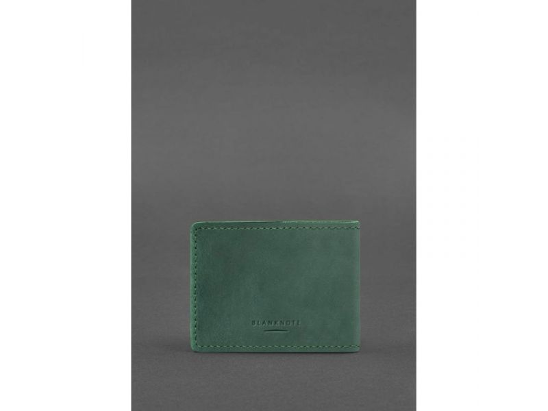 Кожаная обложка для удостоверения участника боевых действий (УБД) зеленая Crazy Horse, фото 3