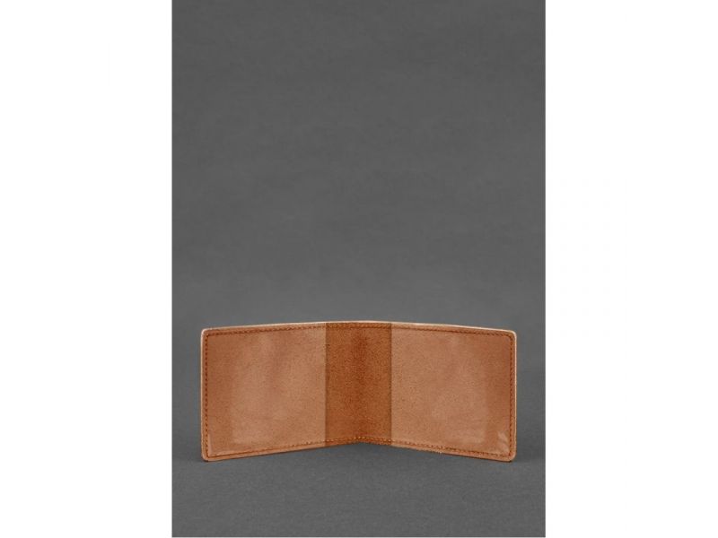 Кожаная обложка для удостоверения участника боевых действий (УБД) светло-коричневая Crazy Horse, фото 2