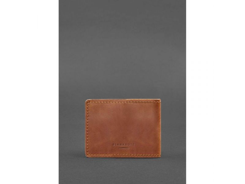 Кожаная обложка для удостоверения участника боевых действий (УБД) светло-коричневая Crazy Horse, фото 3