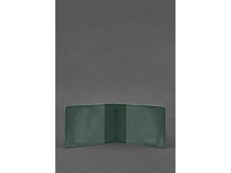 Кожаная обложка для удостоверения участника боевых действий (УБД) зеленая, фото 2