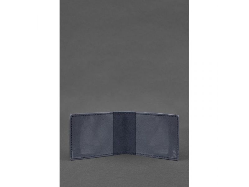 Универсальная кожаная обложка для удостоверения темно-синяя, фото 2