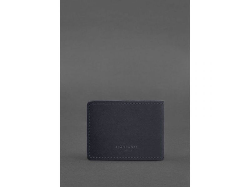 Кожаная обложка для удостоверения участника боевых действий (УБД) темно-синяя Crazy Horse, фото 3