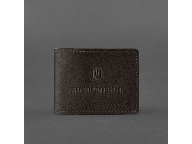 Универсальная кожаная обложка для удостоверения темно-коричневая, фото 4