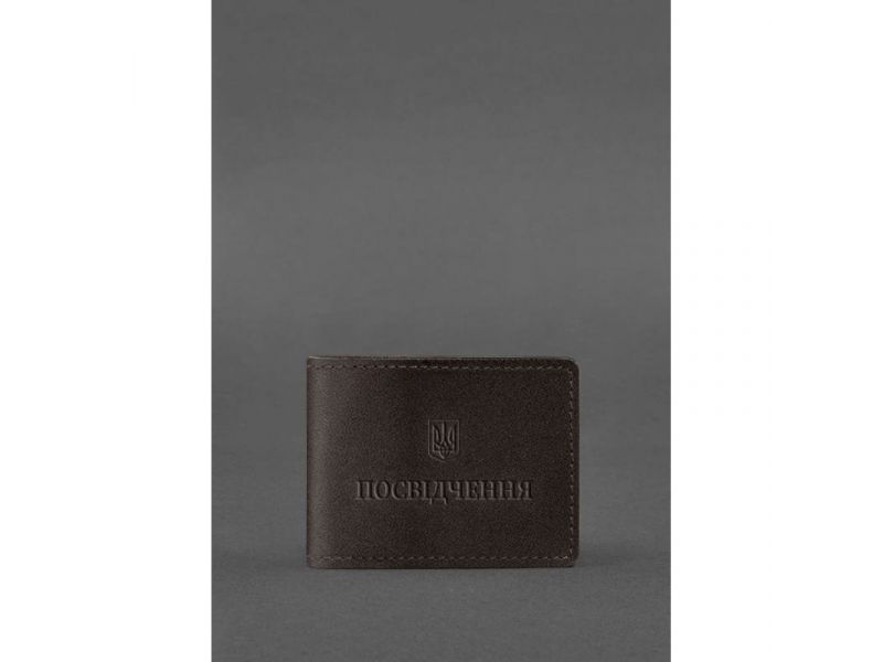 Универсальная кожаная обложка для удостоверения темно-коричневая, фото 1
