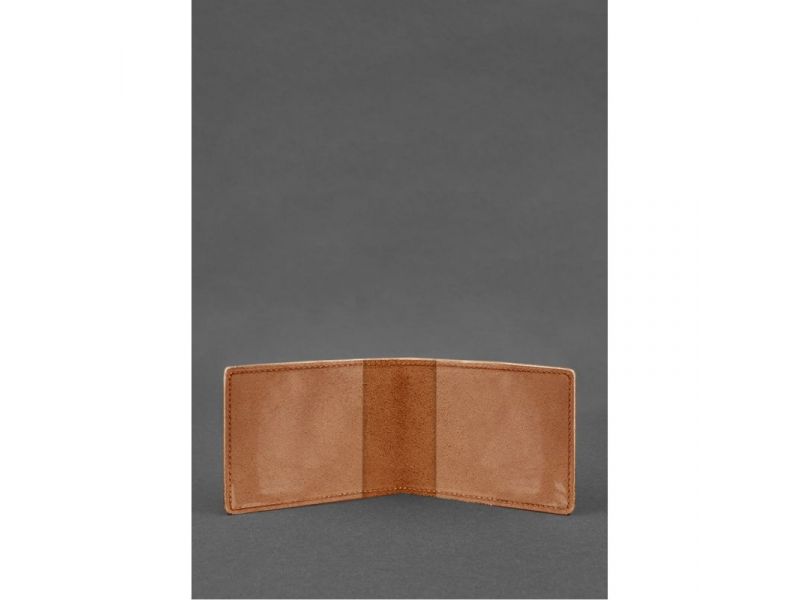 Универсальная кожаная обложка для удостоверения светло-коричневая Crazy Horse, фото 2