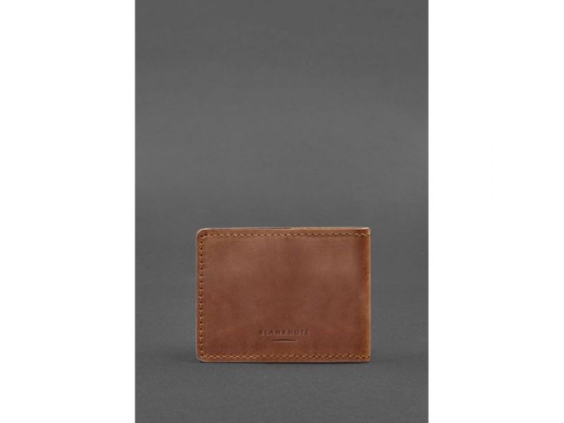 Универсальная кожаная обложка для удостоверения светло-коричневая Crazy Horse, фото 3