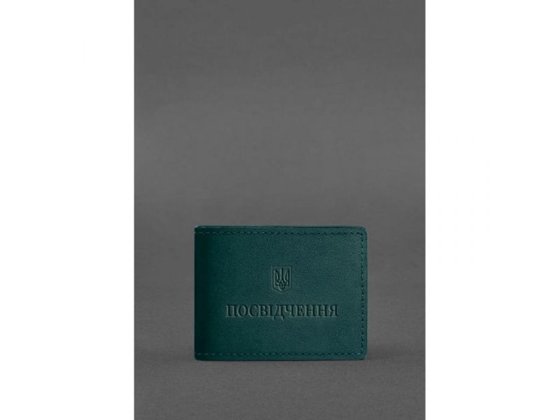 Универсальная кожаная обложка для удостоверения зеленая, фото 1