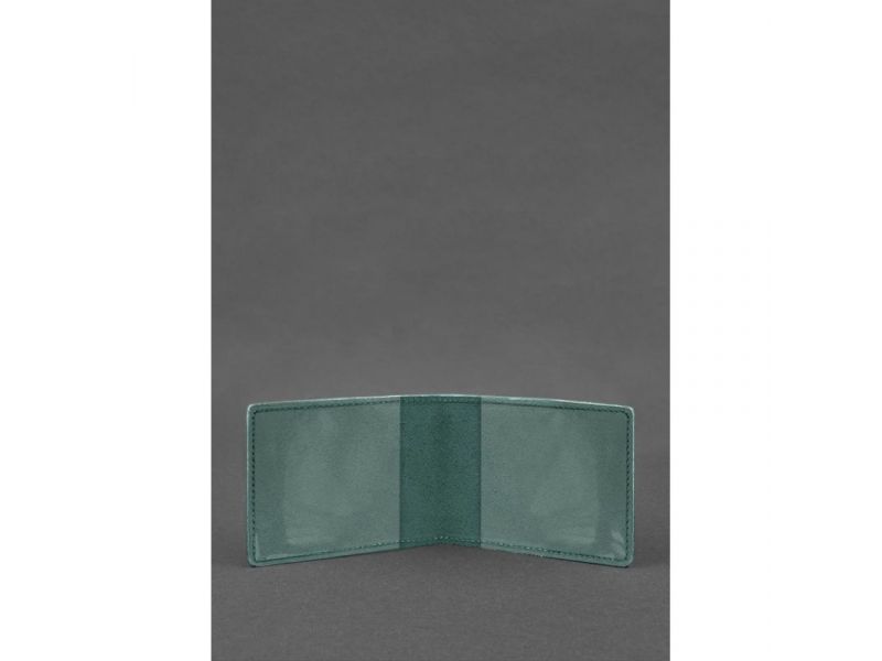 Универсальная кожаная обложка для удостоверения зеленая, фото 2