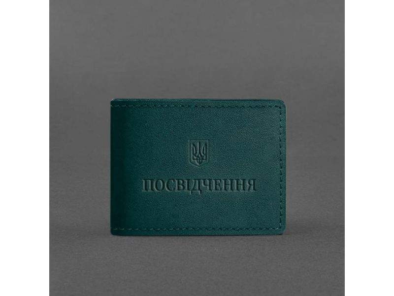 Универсальная кожаная обложка для удостоверения зеленая, фото 4