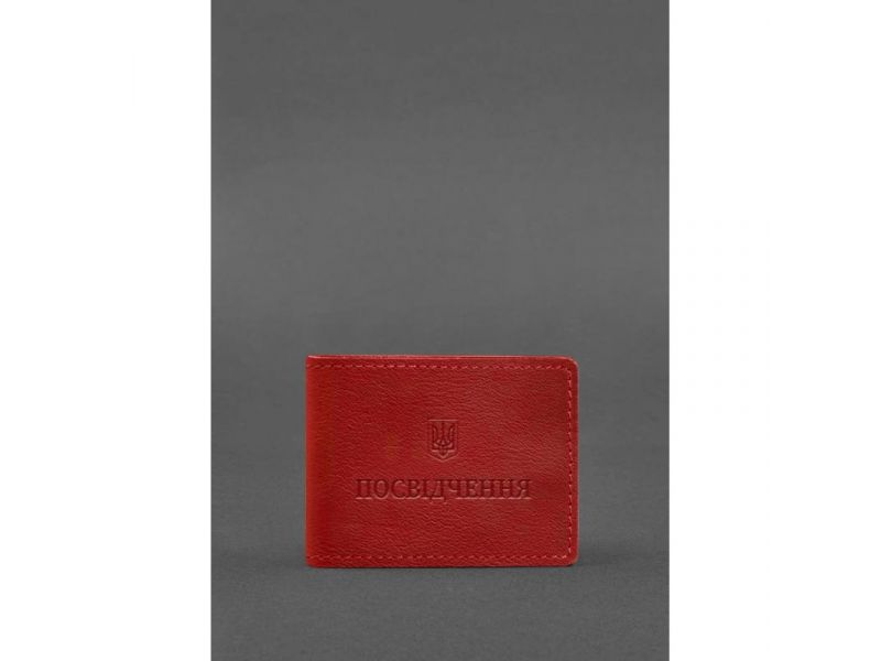 Универсальная кожаная обложка для удостоверения красная, фото 1