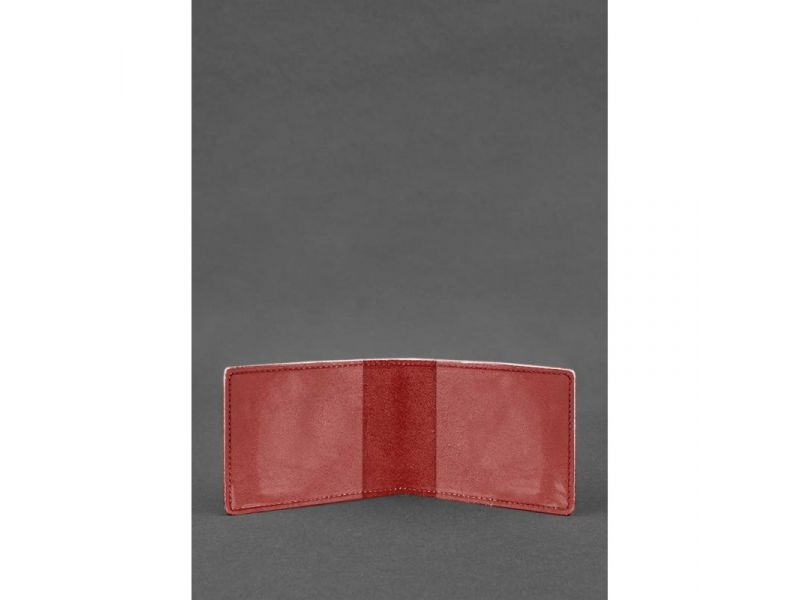 Универсальная кожаная обложка для удостоверения красная, фото 2