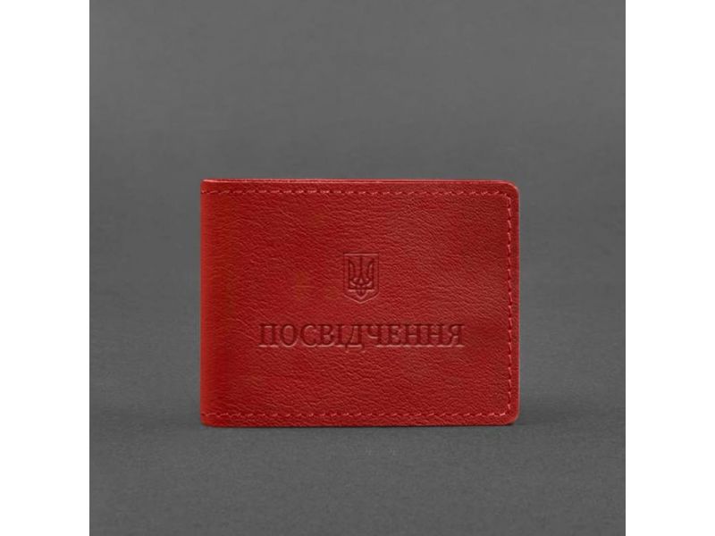 Универсальная кожаная обложка для удостоверения красная, фото 4