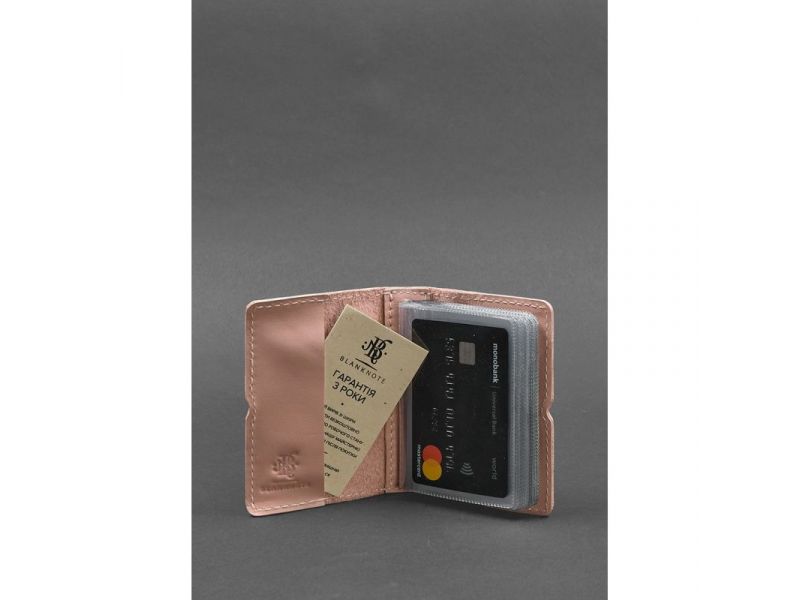 Женский кожаный кард-кейс 7.0 рожевый Краст, фото 2