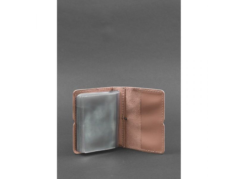 Женский кожаный кард-кейс 7.0 рожевый Краст, фото 3