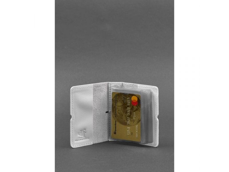 Женский кожаный кард-кейс 7.0 белый Краст, фото 2