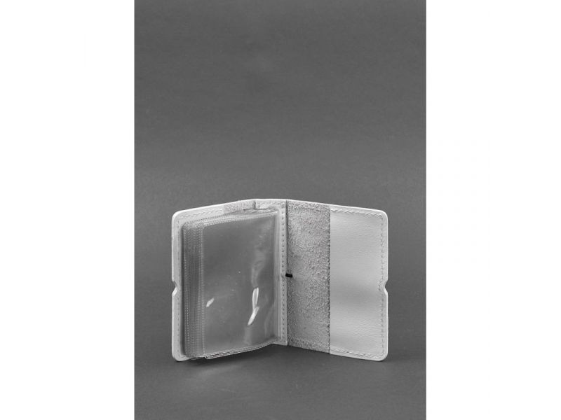 Женский кожаный кард-кейс 7.0 белый Краст, фото 3