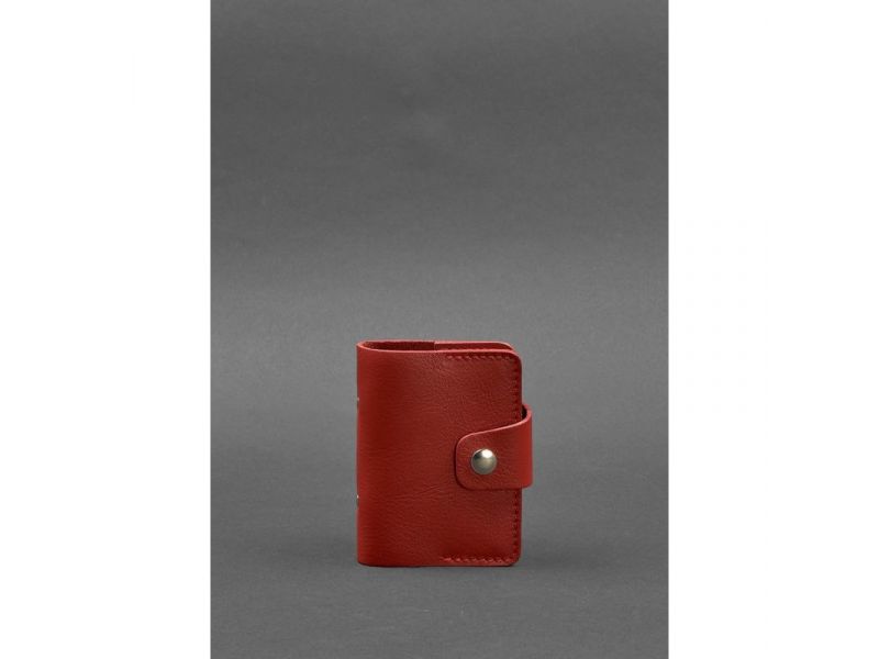 Женский кожаный кард-кейс 7.1 (Книжечка) красный, фото 1