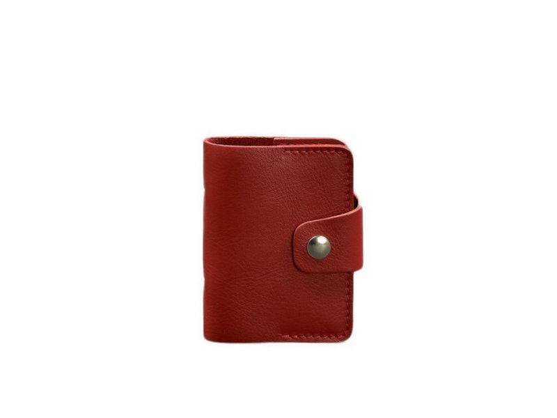 Женский кожаный кард-кейс 7.1 (Книжечка) красный, фото 6