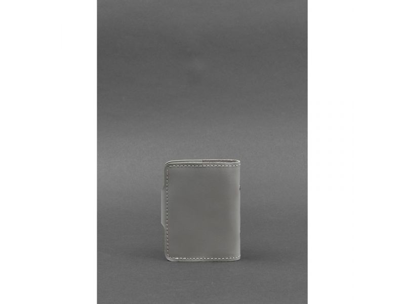 Женский кожаный кард-кейс 7.1 (Книжечка) серый, фото 4