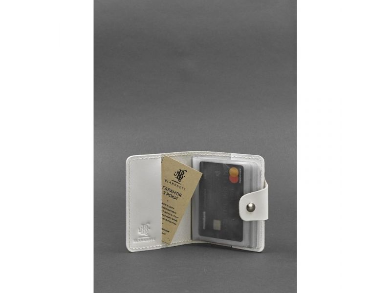 Женский кожаный кард-кейс 7.1 (Книжечка) белый, фото 2