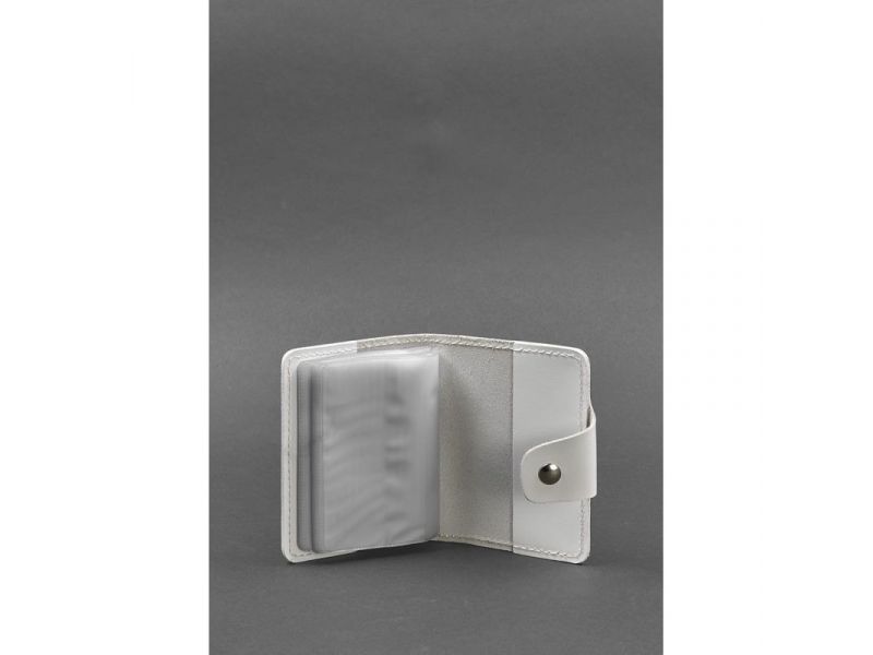 Женский кожаный кард-кейс 7.1 (Книжечка) белый, фото 3