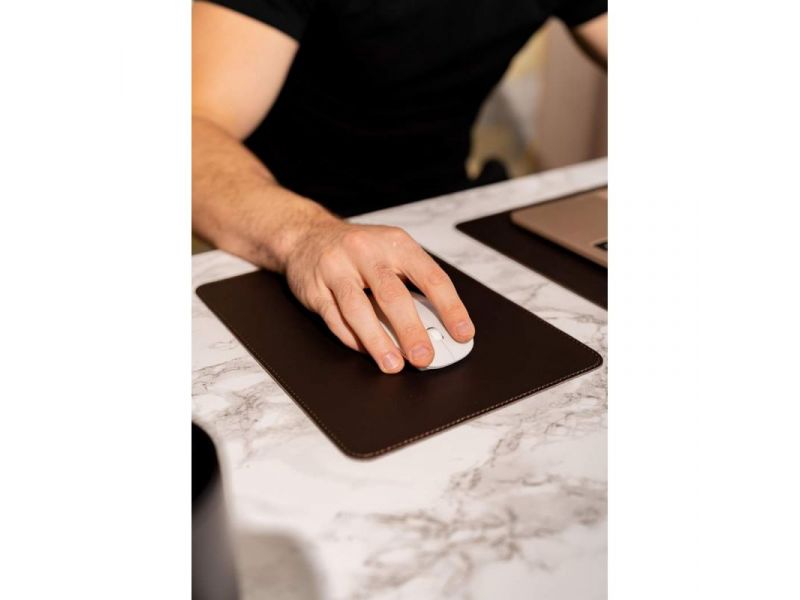 Коврик для мышки из натуральной кожи 1.0 темно-коричневый краст, фото 1