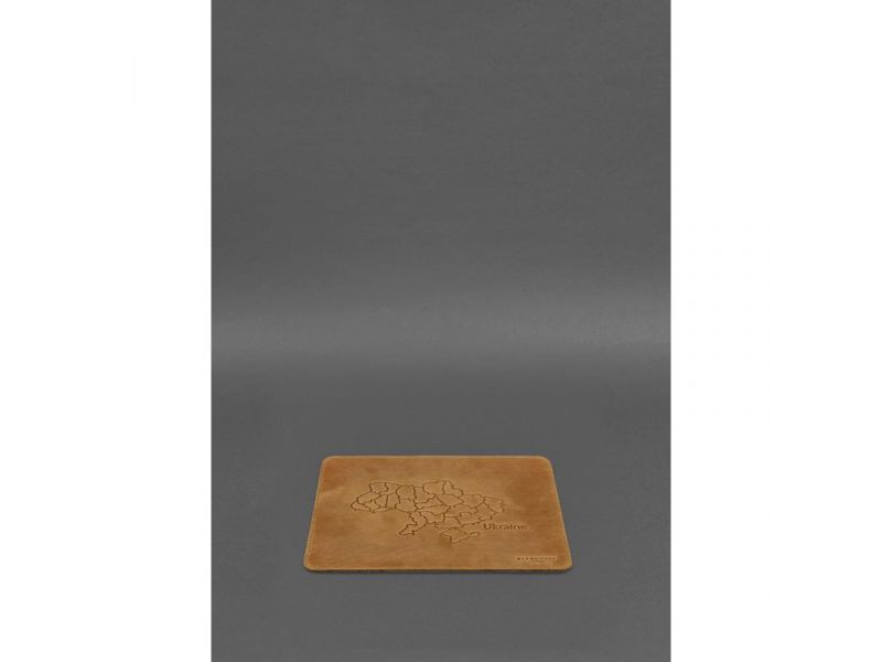 Коврик для мышки из натуральной кожи 1.0 желтый Crazy Horse, фото 3