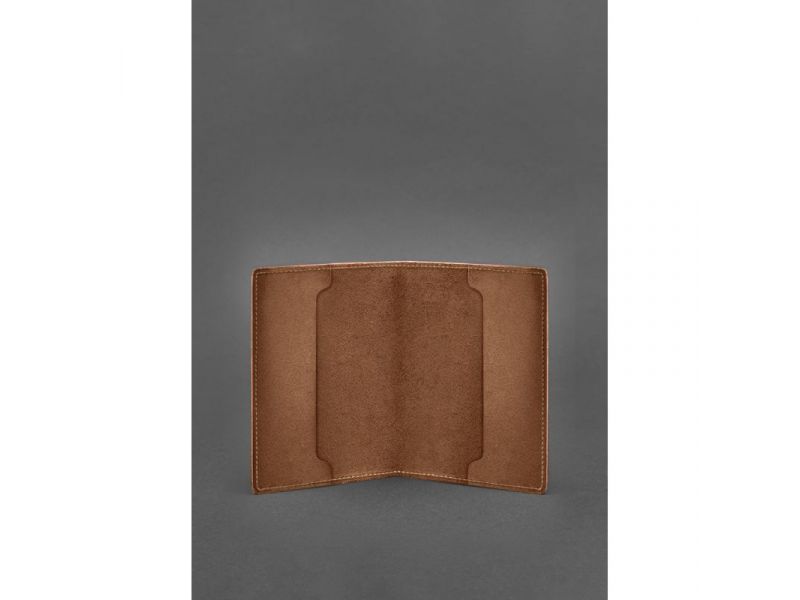 Кожаная обложка для служебного удостоверения военнослужащего Госспецсвязи светло-коричневая, фото 3