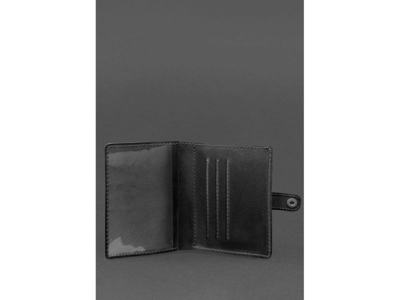 Кожаная обложка-портмоне для удостоверения офицера 11.0 Черная, фото 3