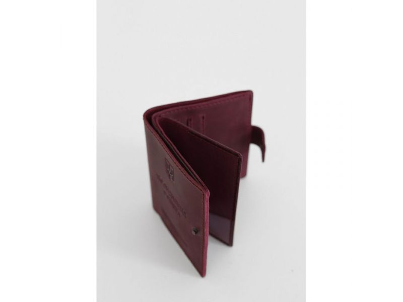 Кожаная обложка-портмоне для удостоверения офицера 11.0 бордовая Crazy Horse, фото 2