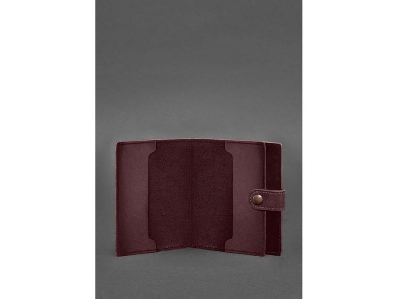 Кожаная обложка-портмоне для удостоверения офицера 11.0 бордовая Crazy Horse, фото 5