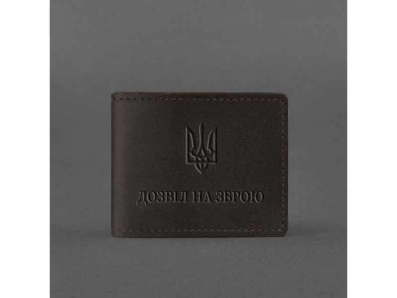 Кожаная обложка для разрешения на оружие темно-коричневая, фото 5