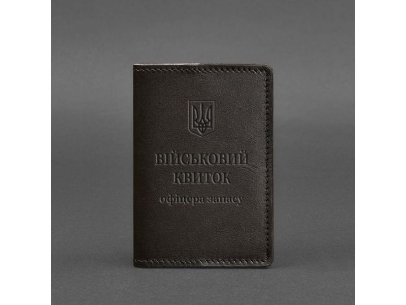 Кожаная обложка для военного билета офицера запаса 8.0 темно-коричневая, фото 5