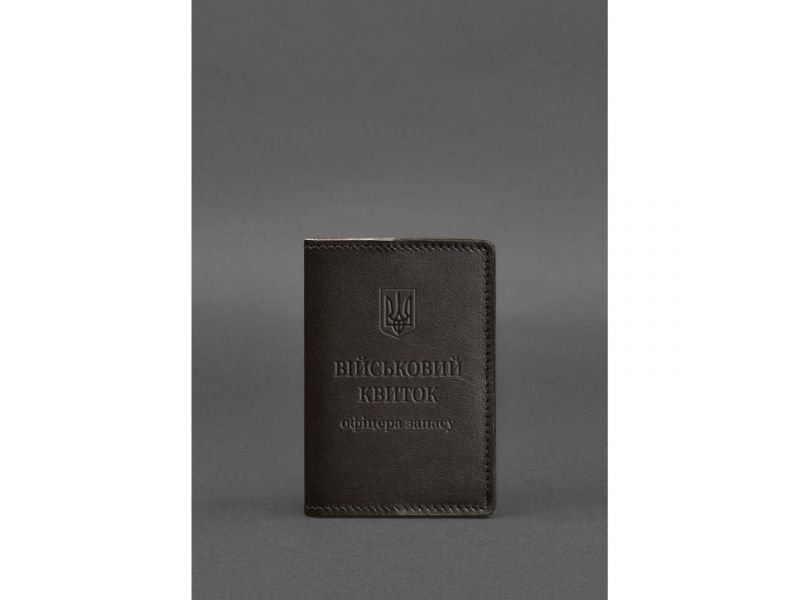 Кожаная обложка для военного билета офицера запаса 8.0 темно-коричневая, фото 1