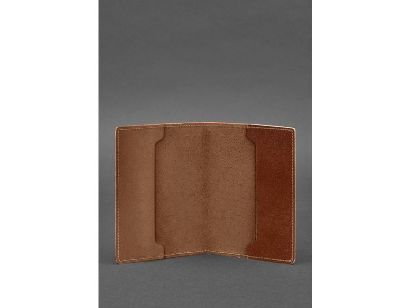 Кожаная обложка для военного билета офицера запаса 8.0 светло-коричневая, фото 2