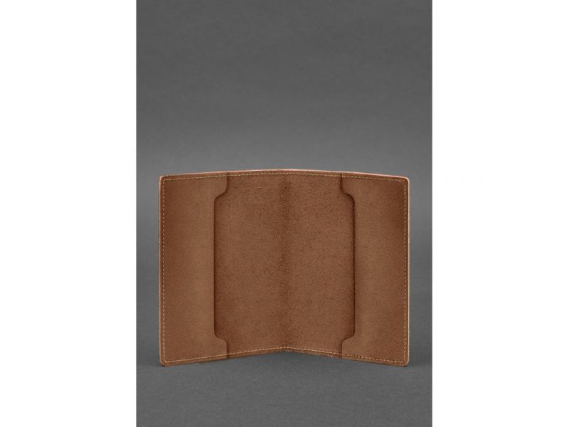 Кожаная обложка для военного билета офицера запаса 8.0 светло-коричневая, фото 3