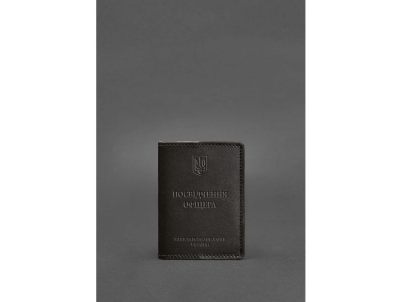 Кожаная обложка для удостоверения офицера 9.0 темно-коричневая, фото 1