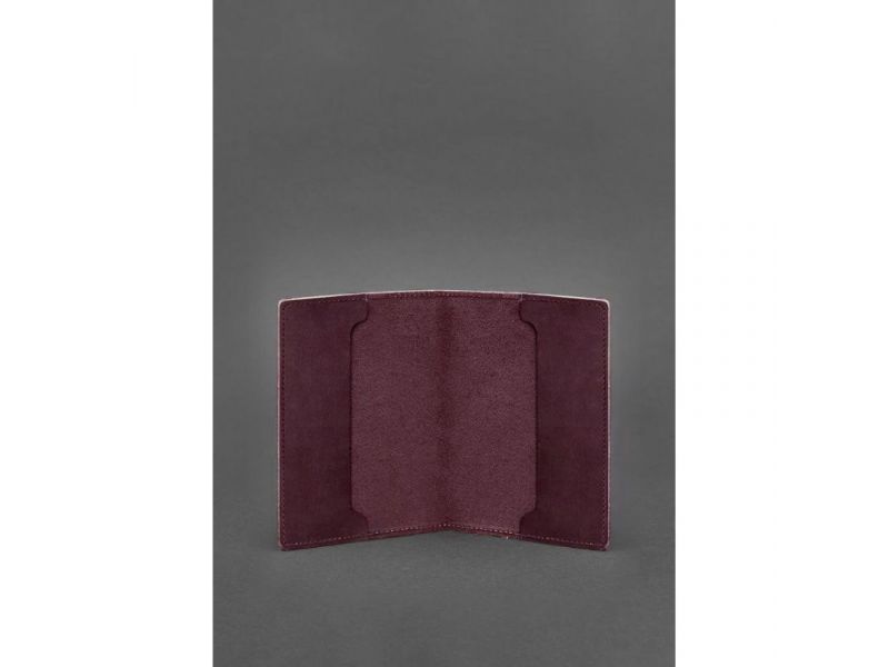 Кожаная обложка для удостоверения офицера 9.0 бордовая Crazy Horse, фото 3