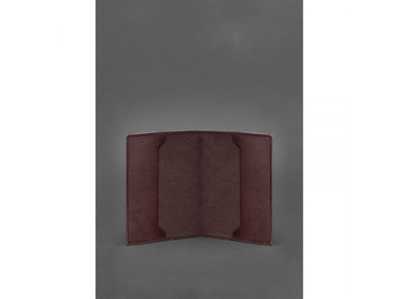 Кожаная обложка для удостоверения офицера 9.0 бордовая, фото 3