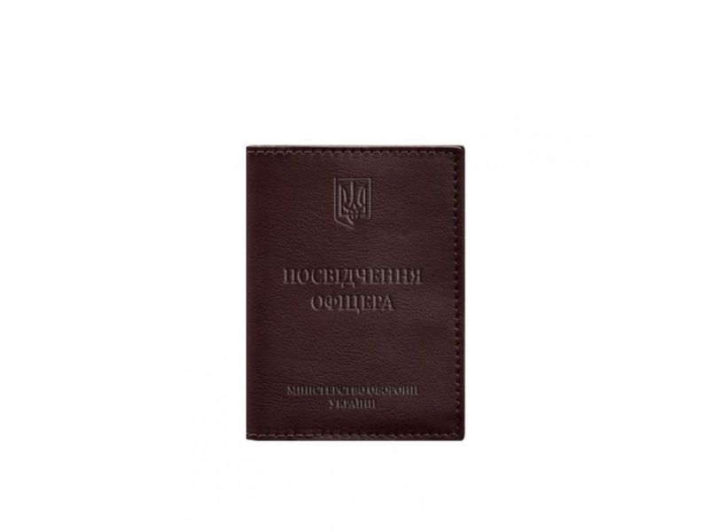 Кожаная обложка для удостоверения офицера 9.0 бордовая, фото 6