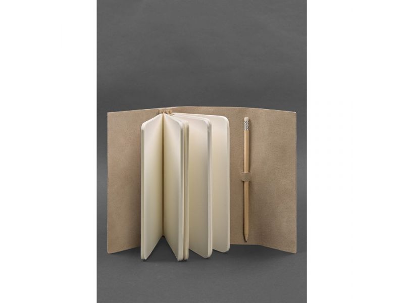 Женский кожаный блокнот (Софт-бук) 1.0 Светло-бежевый, фото 2