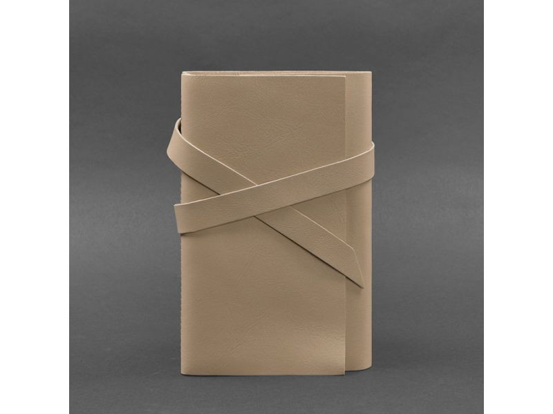 Женский кожаный блокнот (Софт-бук) 1.0 Светло-бежевый, фото 4