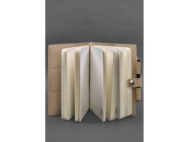 Кожаный блокнот (Софт-бук) 4.0 светло-бежевый, фото 2