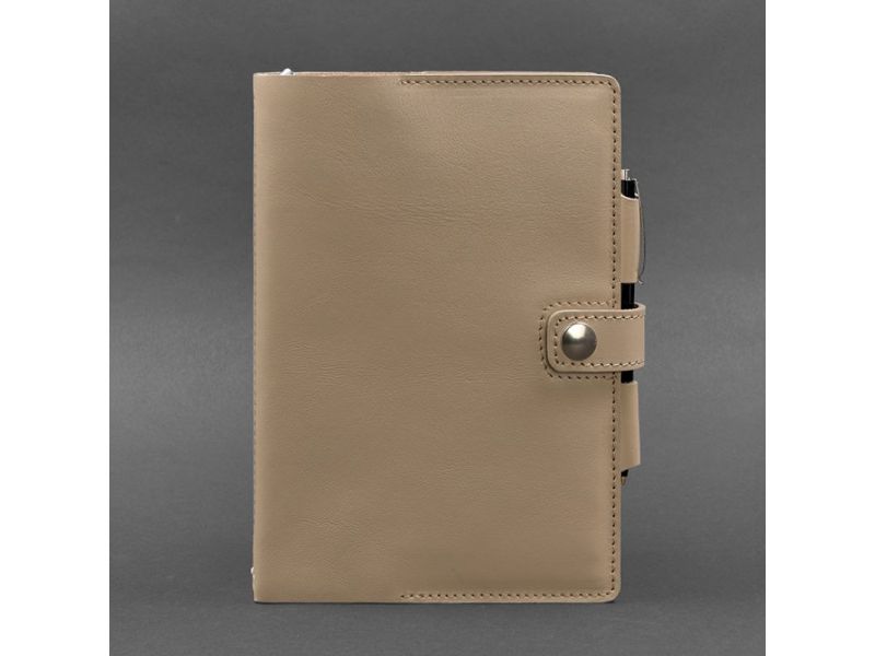Кожаный блокнот (Софт-бук) 4.0 светло-бежевый, фото 5