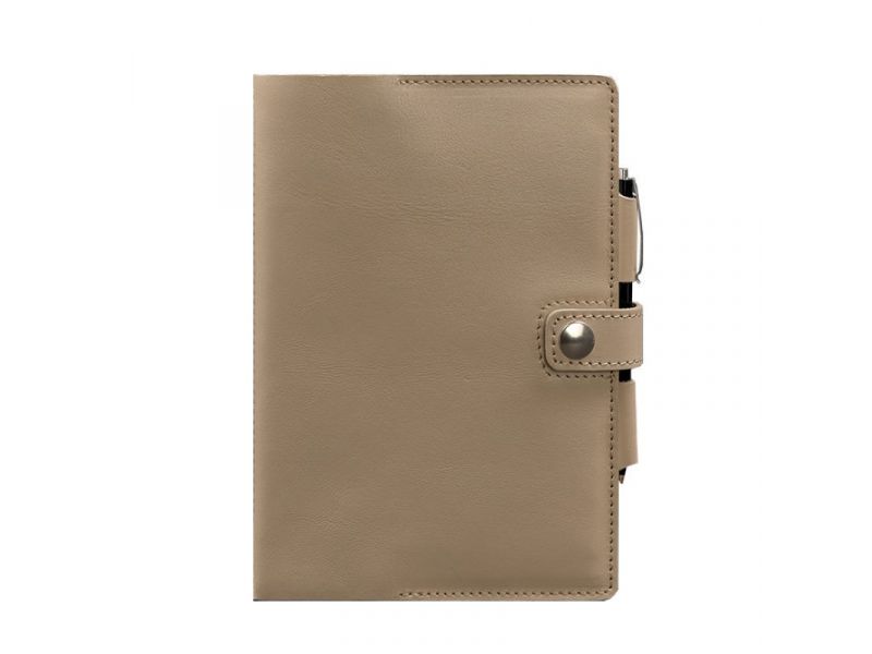 Кожаный блокнот (Софт-бук) 4.0 светло-бежевый, фото 6