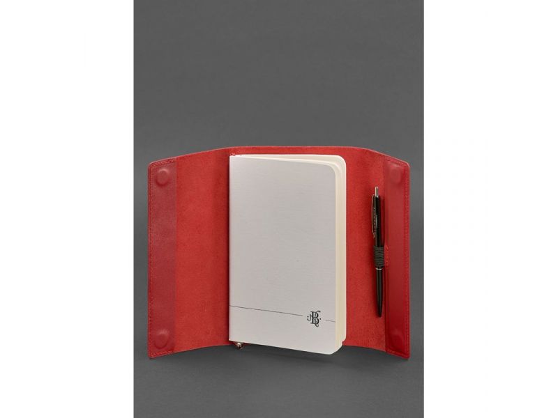 Кожаный блокнот софт-бук 7.0 красный Краст, фото 2